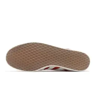 adidas 休閒鞋 Gazelle 男鞋 女鞋 鮮紅 奶油白 經典 復古 三線 金標 麂皮 愛迪達 GY7339