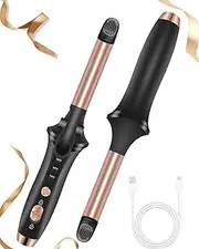 Cordless Curling Iron Rechargeable,USB Rechargeable 4000 mAh Cordless Hair Curler,3 Temp Setting Mini Travel Battery Powered Curling Iron,2 in 1 Hair Straightener and Curler