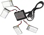 Vaguelly 4pcs 3.7v 500mah Lipo Battery 500mah Lipo Battery X5c Charger Silver