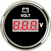 Universal 52MM Voltmeter 8-32V Volt Meter Auto Voltage for Marine Boat Automobile Truck Motorcycle Accessories 12V 24V Automotive Voltmeter(BS 832V)