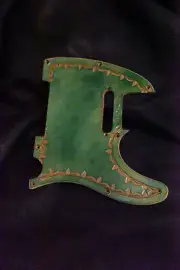 Telecaster pickguard leather green distressed new borders
