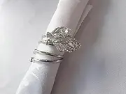 Napkin Rings, Table Decor Napkin Ring, Silver Metal Leaves with Rhinestone, 12Pcs Leaf Napkin Rings, Dinner Party, Christmas Dinner, Dinner Decor, Dinning Table Decor, Napkin Holder, Cloth Holder