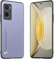[Longstong] Mobile Phone Case Suitable for Oppo A76 / Oppo A96 (6.56 inches), Code Series Metal Leather Case Protective Cover - Light Purple