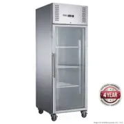 S/S Full Glass Door Upright Freezer 600L 680x810x2000mm Fridge Cooking Prep