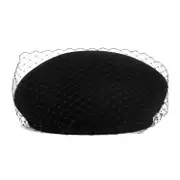 [Maison Michel] Maison Michel-Black New Bonnie Veil Wool Felt Hat-Donna S STAND