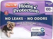 Hartz Home Protection Lavender Scented Dog Pads, 100 Count, Super Absorbent & Won't Leak, Odor Eliminating