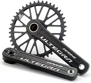 Bike Crankset, Road Bikes Aluminum Alloy Crankset Bicycle Hollow Integrated Crank 40/42/44/46T Round Single Chainring 175mm GXP Crank Arm Set for 8/9/10/11/12 Speed