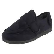 Mens Padders 'Wrap' Navy Memory Foam Low Opening Slippers - Wide G Fitting