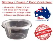 New Quality Reusable Takeaway Plastic Round Dipping Sauce 100ml Container + Lid