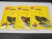 3 NJ Hand Tied 2/0 Hook w/Lt. Ylw. Mylar-Beads-Spinner Fluke/Summer Flounder Rig