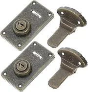 Yardenfun 2Pcs Vintage Decorative Hasp Clasp Antique Lock for Jewelry Box Luggage and Home Use Ergonomic Design for Smooth Operation Elegant Bronze Finish