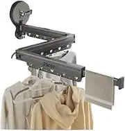 Wall Mounted Clothes Drying Rack for Laundry Room Organization, Folding and Collapsible Indoor Laundry Hanger Dryer Rack, Sturdy Foldable Hanging Organizer for Clothing, Black (Large Size)