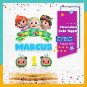 Cocomelon Cake Topper Personalised *STURDY* Kids Birthday Party Decorations