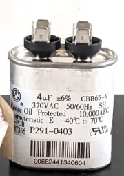 Totaline Run Capacitor P291-0403 370v MFD 4