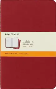 Cahier Notebook - Set of 3 - Ruled - Large - Cranberry Red, (CH116)