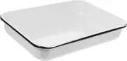 Multifunctional Enamel Storage Pan Heat Resistant Baking Tray for Kitchen Restaurant Use Lightweight Non Stick Food Container for Baking Storage