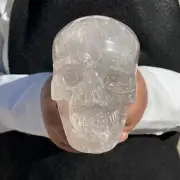 2.88LB Natural Clear Quartz crystal skull crystal carved reiki G6671