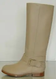 $1225 NEW CHLOE Prince Gisha Beige Ivory Leather Flat Riding BOOTS SHOES 39.5