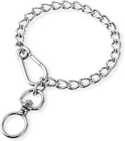 Dog Chain Collars, Stainless Steel Chew Proof Necklace, Adjustable Slip Chain Metal Dog Collar for Small, Medium Dogs, Training Walking, Anti-Winding Leash Extension (15.7 In)