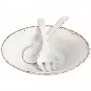 Laurie Gates Mauna 3 Piece Melamine Serving Bowl Set In White With Serving Uten
