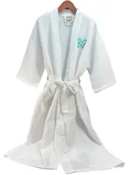 Monarch Cypress Square Waffle Kimono Robe One size Embroidered Monarch Butterfly