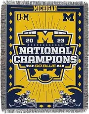 Northwest NCAA Michigan Wolverines 2023 FBC National Champions Woven Tapestry Throw Blanket, 48" x 60", Visionary