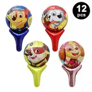 12pcs Paw Patrol Pet Dogs Hand-Held Foil Balloon Set Kids Birthday Party Favours