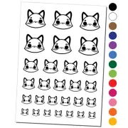 Charming Kawaii Chibi Fox Face Blushing Cheeks Temporary Tattoo Set