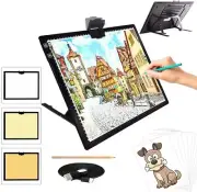 A3 Light Pad, TOHETO Wireless Battery Powered Light Box 3 Colors Stepless Dimmab