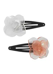 Valet Studio Maisie Flower Hair Clips - set of two - Pink ONE SIZE