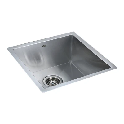 440x440mm Handmade Stainless Steel Undermount / Topmount Kitchen Laundry Sink wi