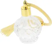WRITWAA Refillable Perfume Bottle Elegant Glass Spray Container with Unique Carved Pattern Vintage Design for Fragrance for Home Decor and Gifting