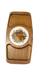 Vintage 1970s Goodwood Spice of Life Cheese & Cracker Board Tray W/ Trivet