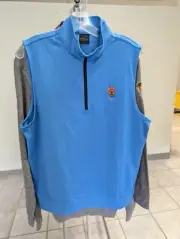 NWT MEN'S DUNNING GOLF 1/4 ZIP VEST, SIZE: S, COLOR: SEA (M10)