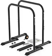 KAKICLAY 2025 Upgrade World's Best Strongest Premium Dip Bars With Adjustable Ultra-Stable Settings & Non-Slip Feet - USA Original Patent, Designed, Shipped, Warranty