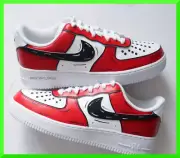 Custom Air Force 1 Black Red Chi Town/Air Force One Custom Sneaker NEW IN BOX
