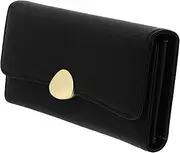 [BESTYASH] 1Pc Lady Purse Long Wallet Practical Multi Functional Storage for Cards Change Lightweight Portable for Daily Use Design Litchi Pattern