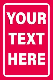 CUSTOM TEXT SIGN - WHITE BACK / RED TEXT --- VARIOUS BOARD SIGNAGE OPTIONS