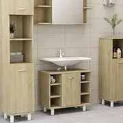 Bathroom Under Sink Cabinet, Bathroom Vanity Base Unit Storage Floor Cabinet Bathroom Cabinet Sonoma Oak 60x32x53.5 cm Engineered Wood