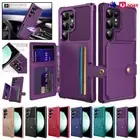 For Samsung S25 S24 Ultra S23 FE S22 S21 S20Plus Note Magnetic Case Wallet Cover