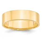 Solid 18K Yellow Gold 6mm Light Weight Flat Men's/Women's Wedding Band Ring Size 4