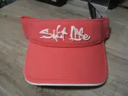 NEW Genuine Salt Life Visor Hat - Washed Red - Raised Embroidered Logo - OSFM