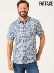 FatFace Blue Leaf Short Sleeve Shirt (E81963) | $102