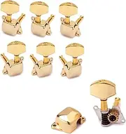 WHAMVOX Acoustic Guitar Machine Heads 6PCS Gold Plated Tuning Pegs Set of 3 Left and 3 Right Tuning Keys for Guitar