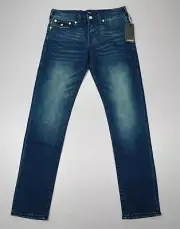 True Religion Men's Jeans Geno Flap Big T Relaxed Slim 33" Inseam 102929 $199