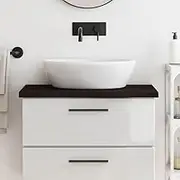 Bathroom Countertop Dark Brown 80x40x4 cm Treated Solid Wood Worktops