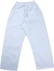[FLUORY] Karate Pants - Cotton Martial Arts Elastic Waist and Traditional Drawstring Pants for Adult & Children Size 000-6