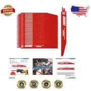 Durable 25-Pack Reciprocating Saw Blades - Bi-Metal & Versatile Cutting