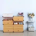12 Pairs DIY Shoe Storage Cabinet 3 Tier Shoes Boot Organizer Rack Brown White