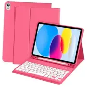 for iPad 11th/10th Generation (A16) Case with Keyboard, Wireless Pink-PS